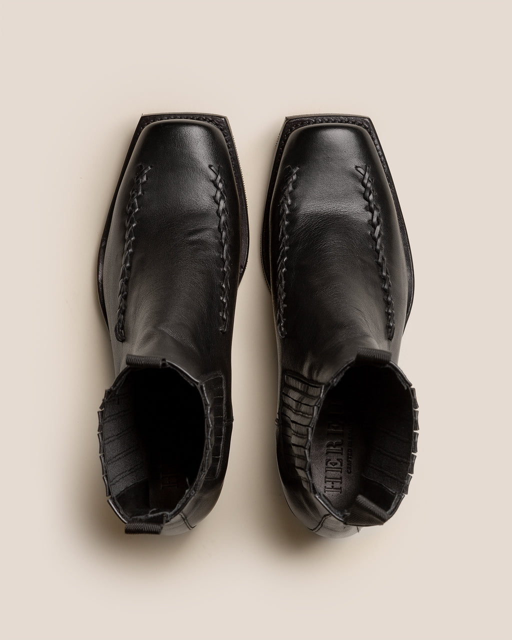 AGULLA - Square-Toe Braided Detail Chelsea Boot
