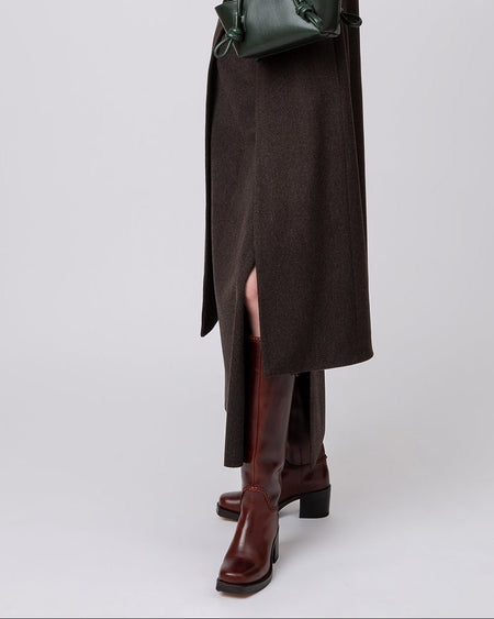 CALOBRA - Heeled Square-Toe Braided Detail Knee-High Boot