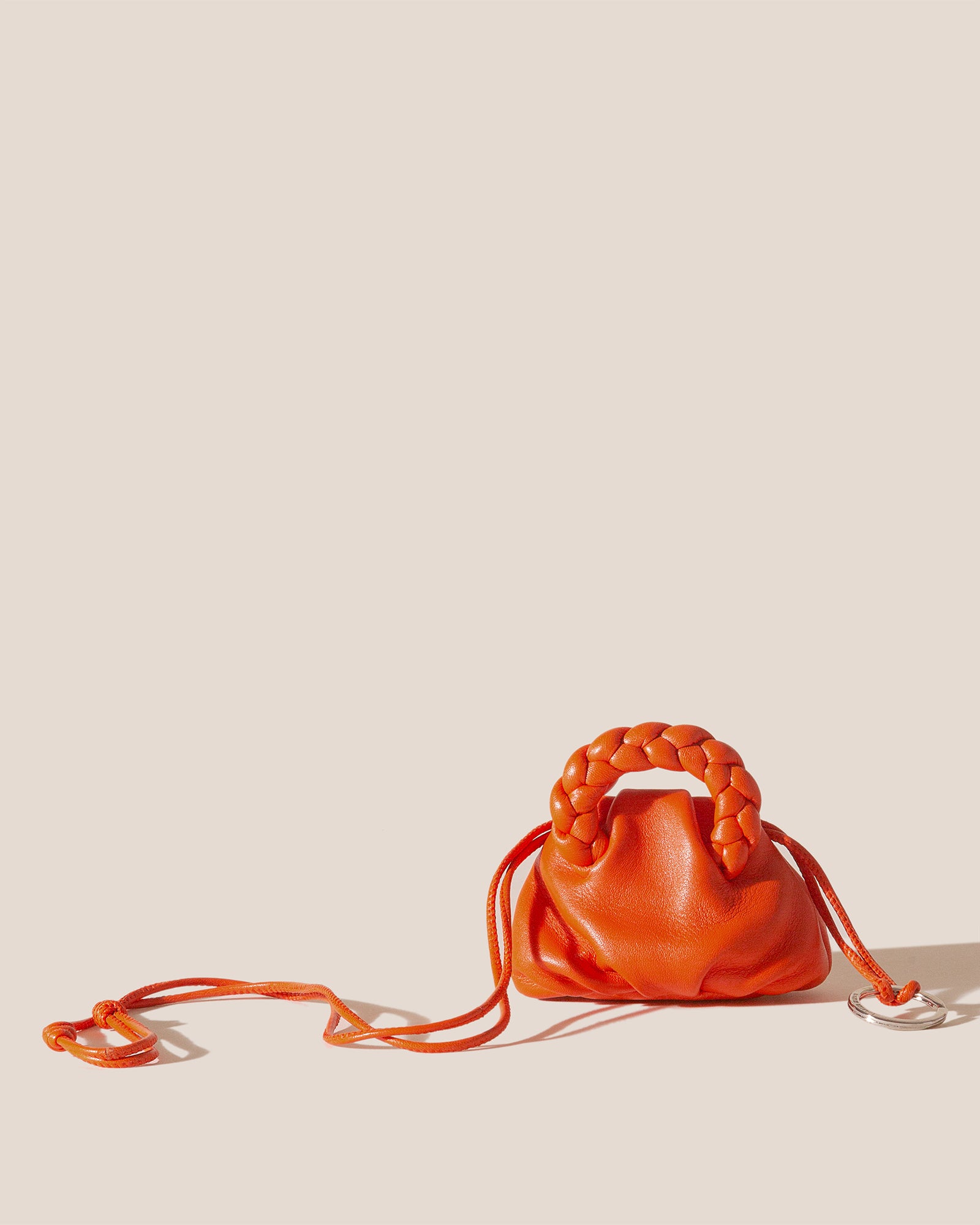 BOMBON MINI PURSE - Plaited-Handle Leather Keychain Purse