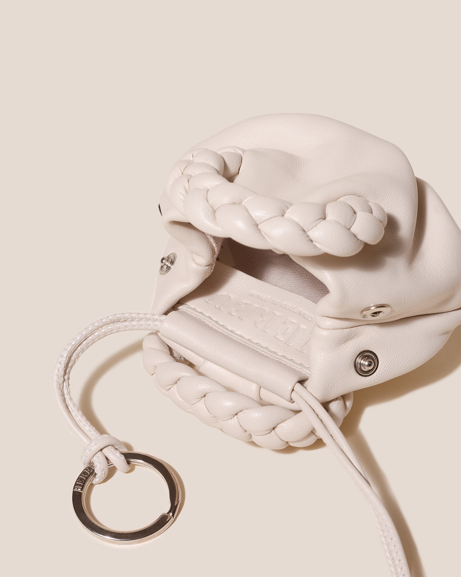 BOMBON MINI PURSE - Plaited-Handle Leather Keychain Purse