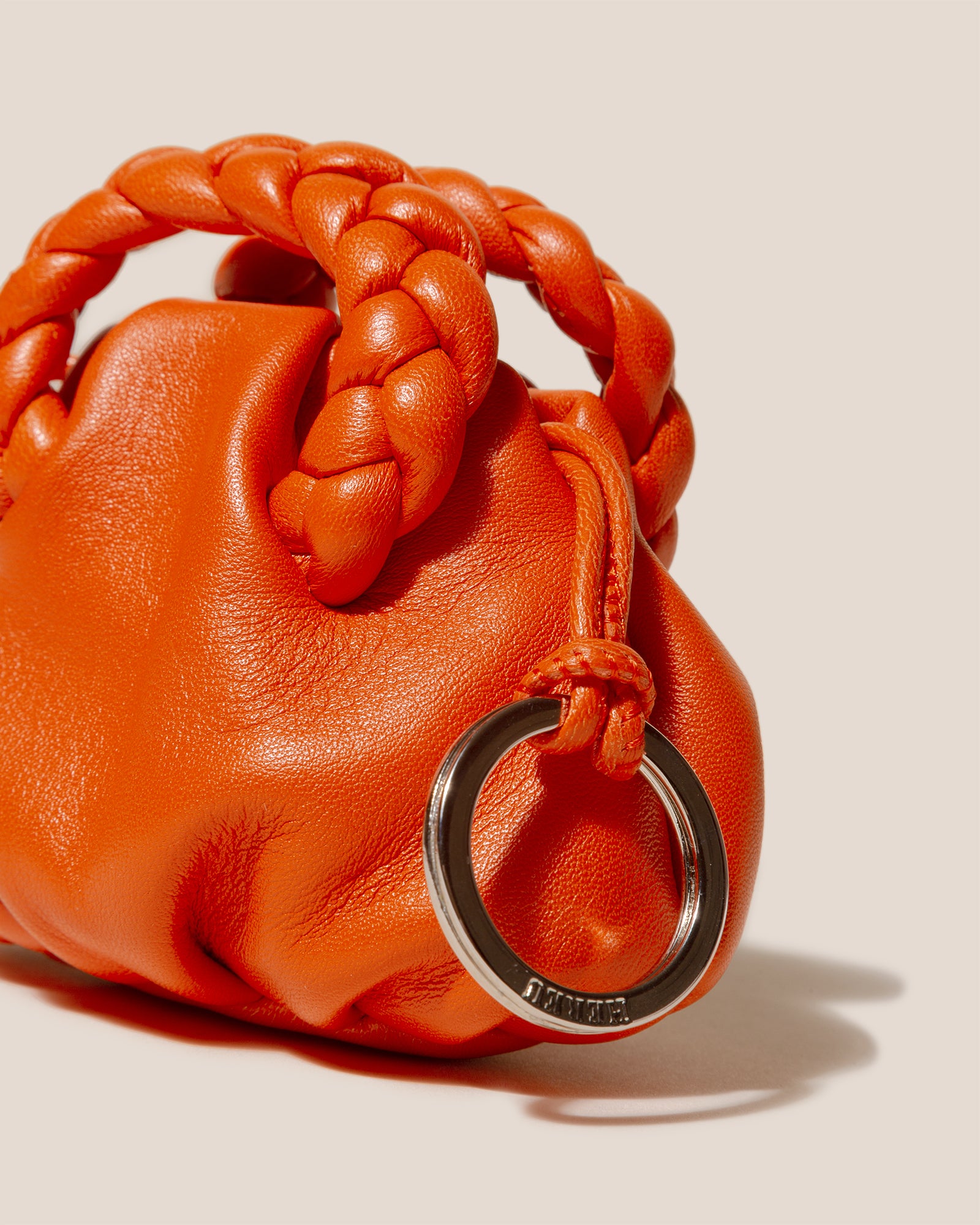 BOMBON MINI PURSE - Plaited-Handle Leather Keychain Purse