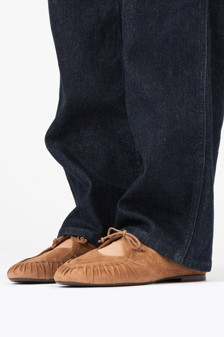 COVETA SUEDE - Pleated Lace-up Loafer