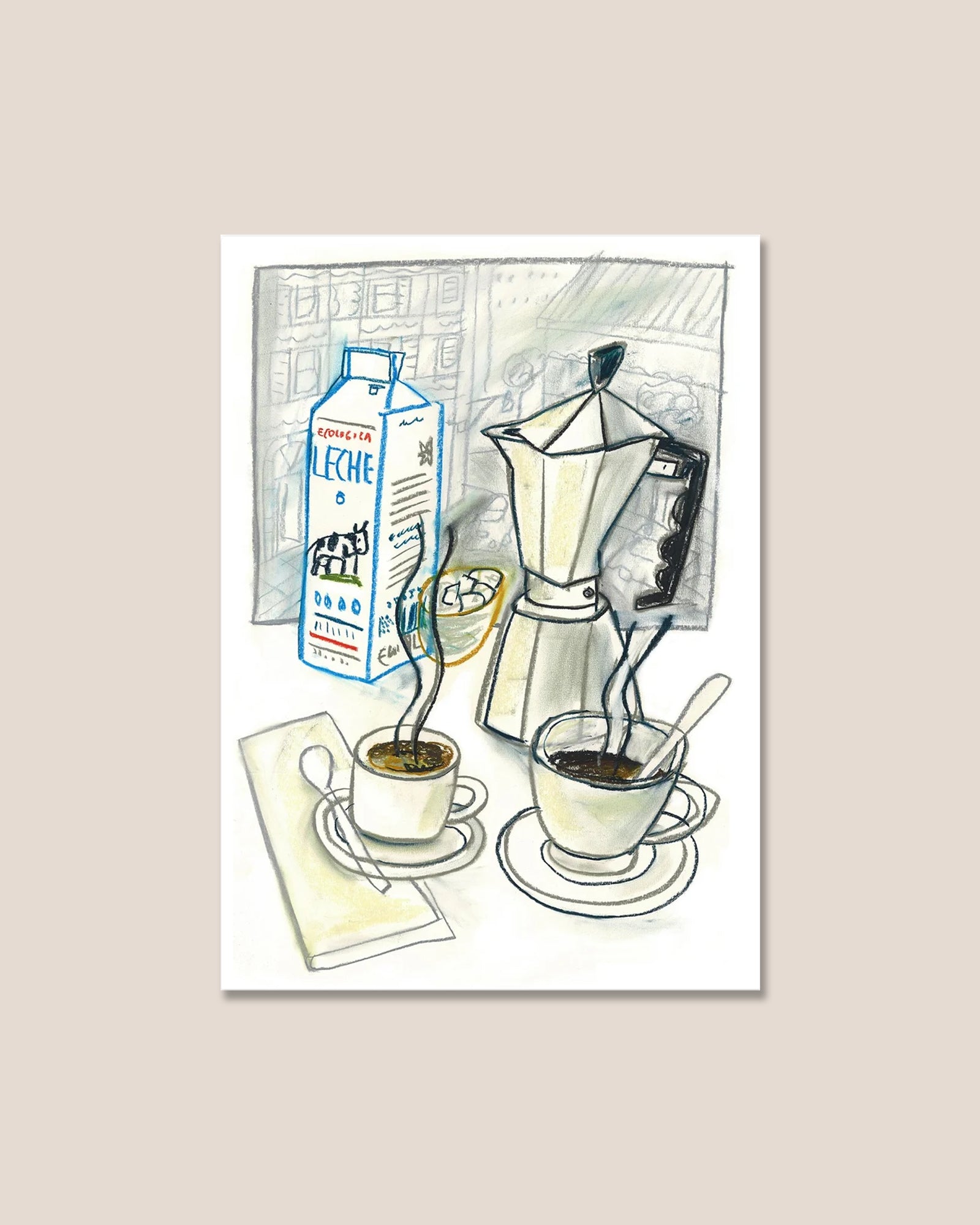 "Café para dos" - Javier Mariscal Print
