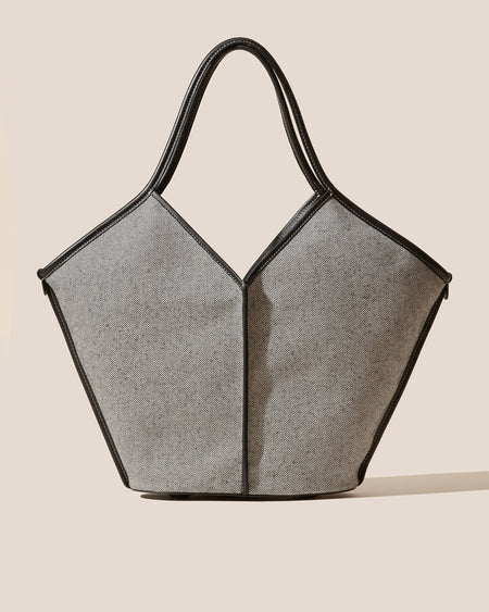 CALELLA FABRIC - Leather-trimmed Canvas Tote Bag