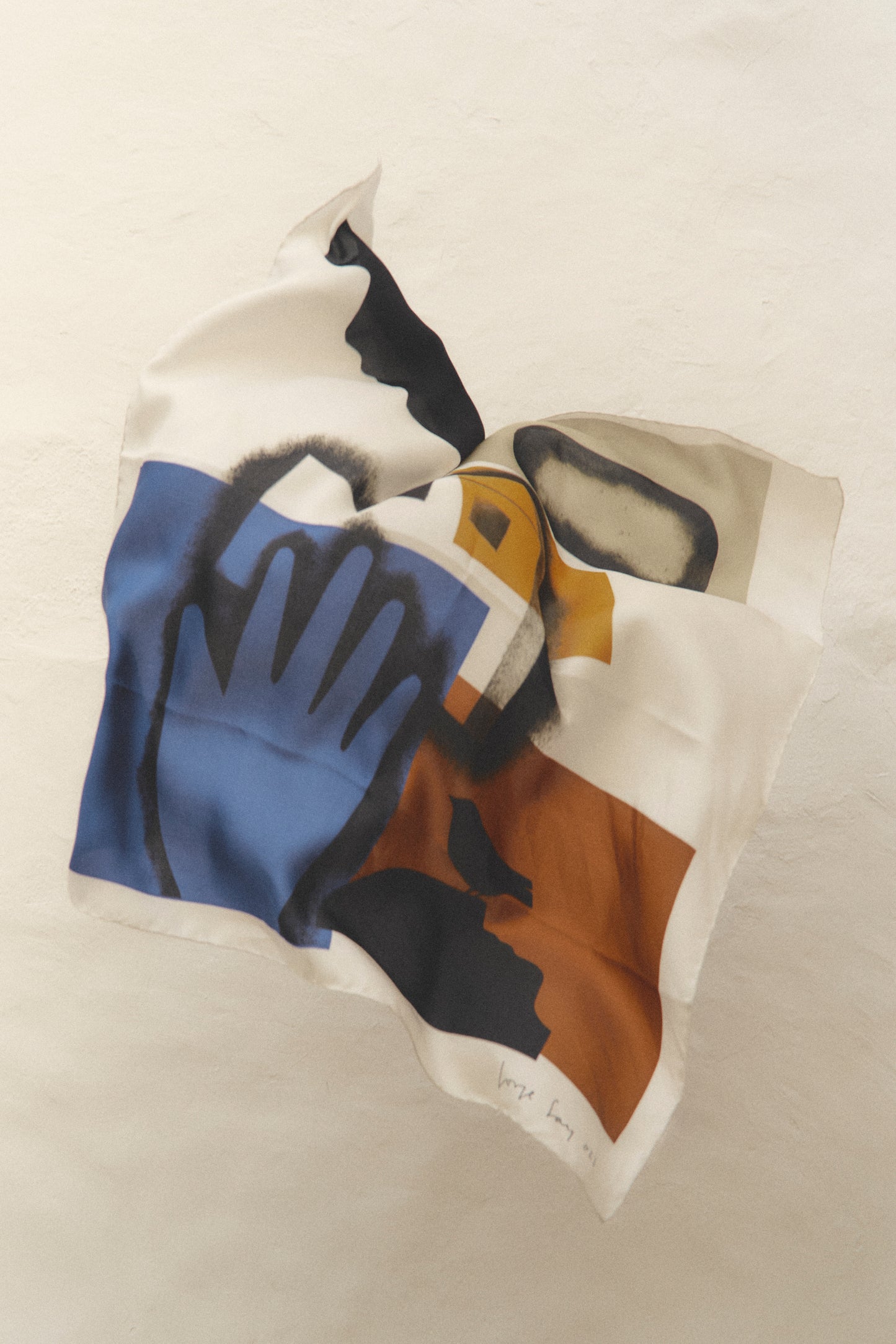 "Los Fugaces Párpados" Handkerchief - Limited Edition Silk Handkerchief of Artwork by Jorge Gay