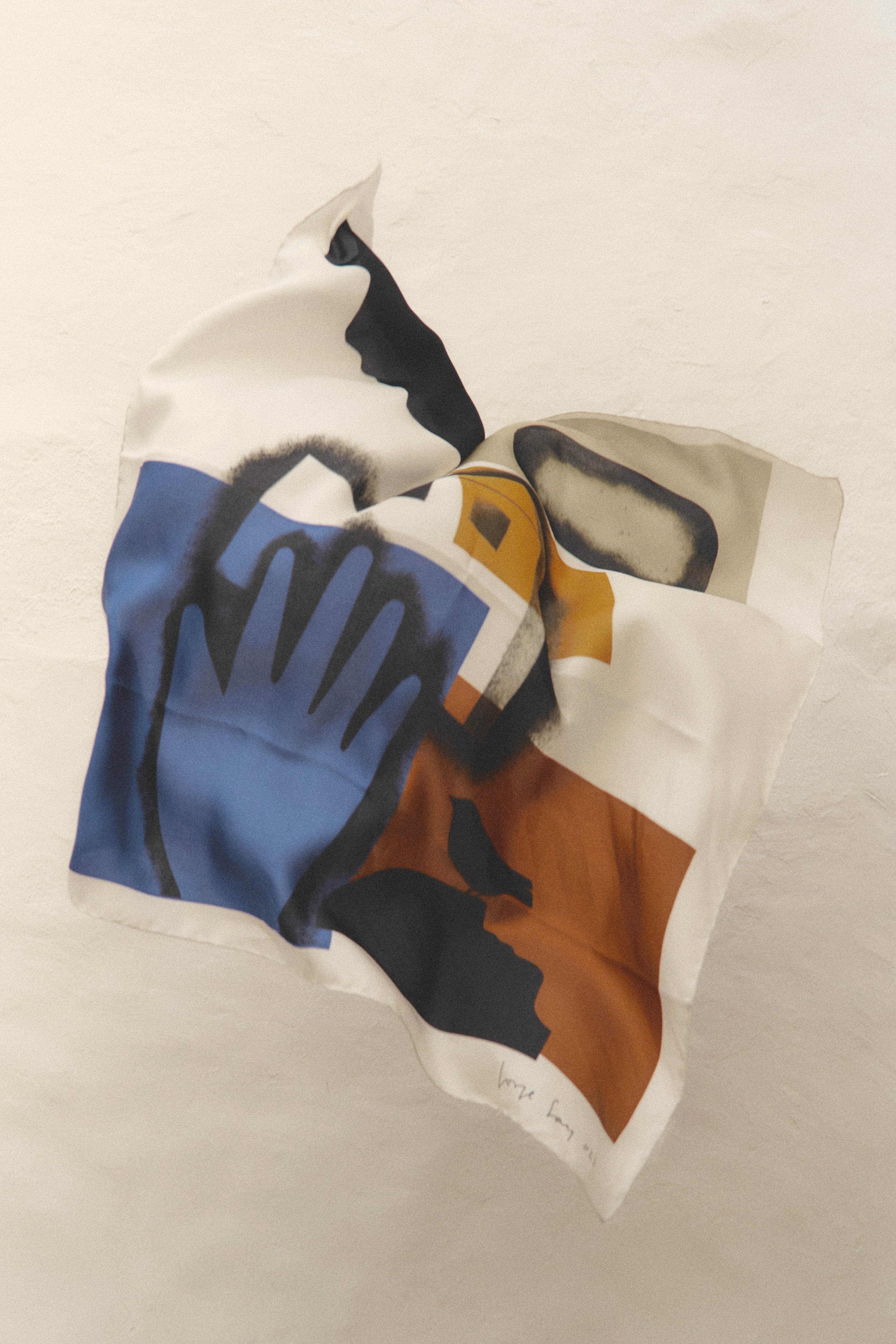 "Los Fugaces Párpados" Handkerchief - Limited Edition Silk Handkerchief of Artwork by Jorge Gay