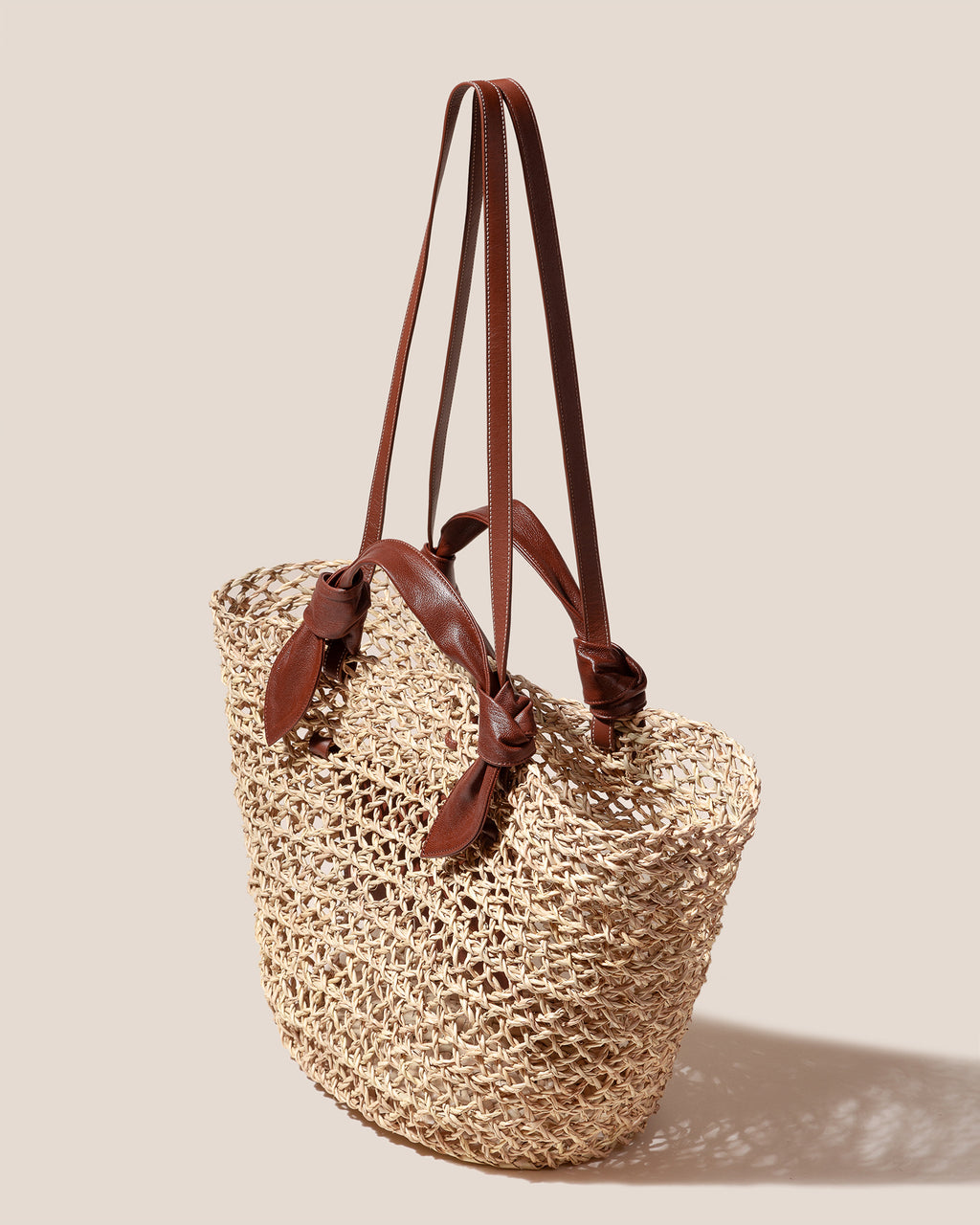 FONOL BASKET - Leather-Trimmed Handwoven Basket