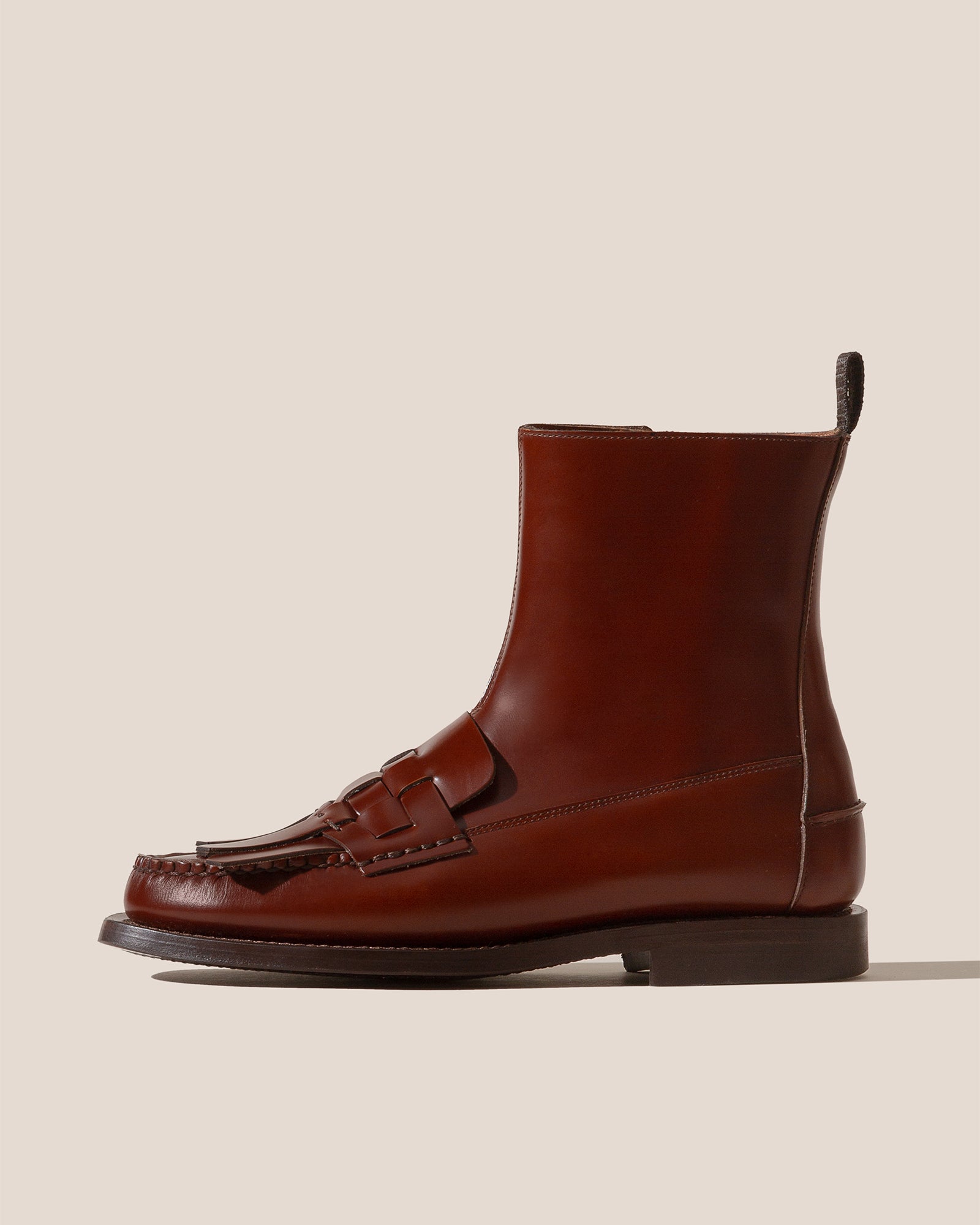 HEREU Brown Armenta Low Zipped Boots HEREU