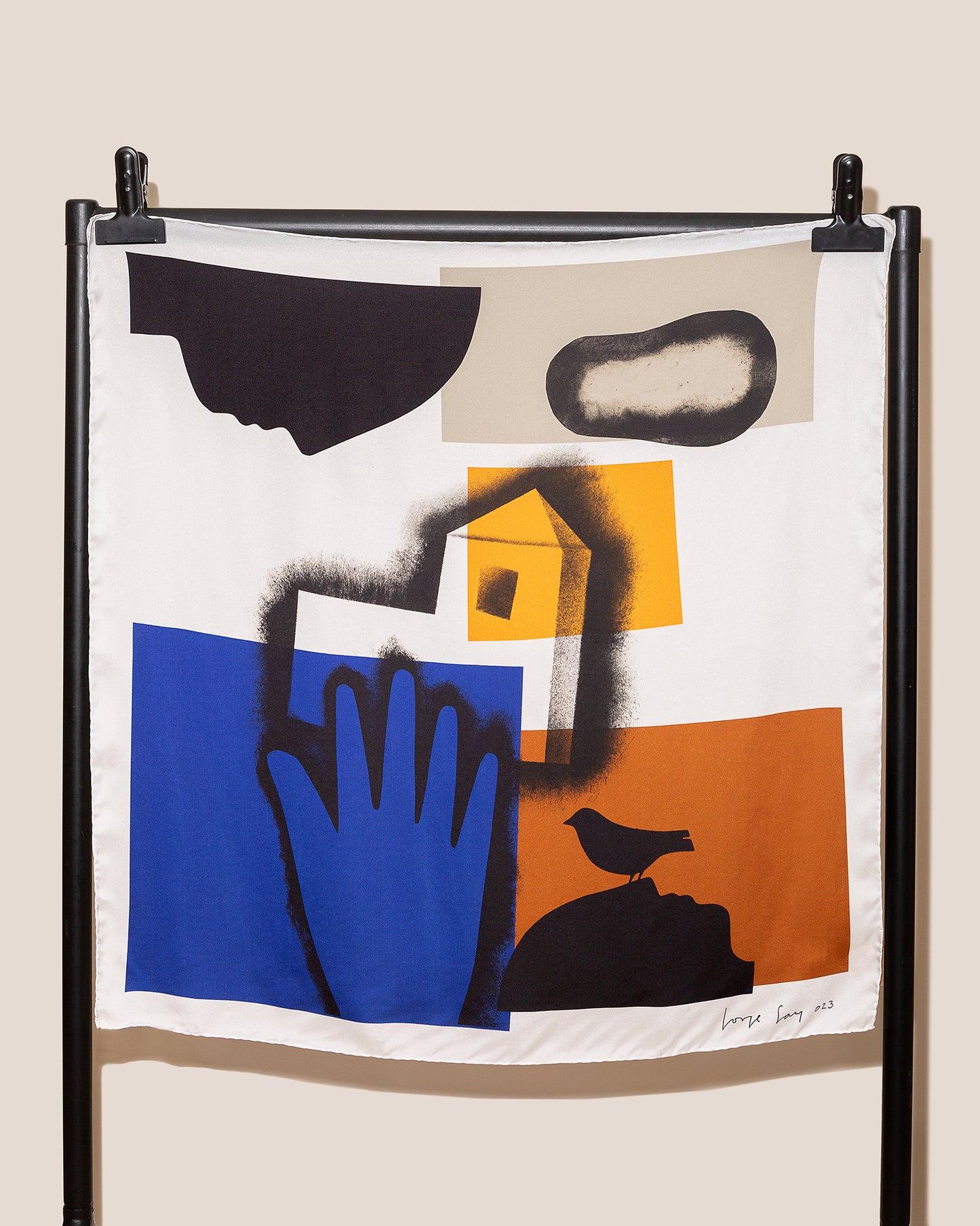 "Los Fugaces Párpados" Handkerchief - Limited Edition Silk Handkerchief of Artwork by Jorge Gay