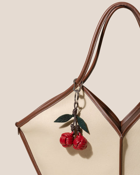 CIRERES - Hand-Knotted Cherries Leather Key Holder