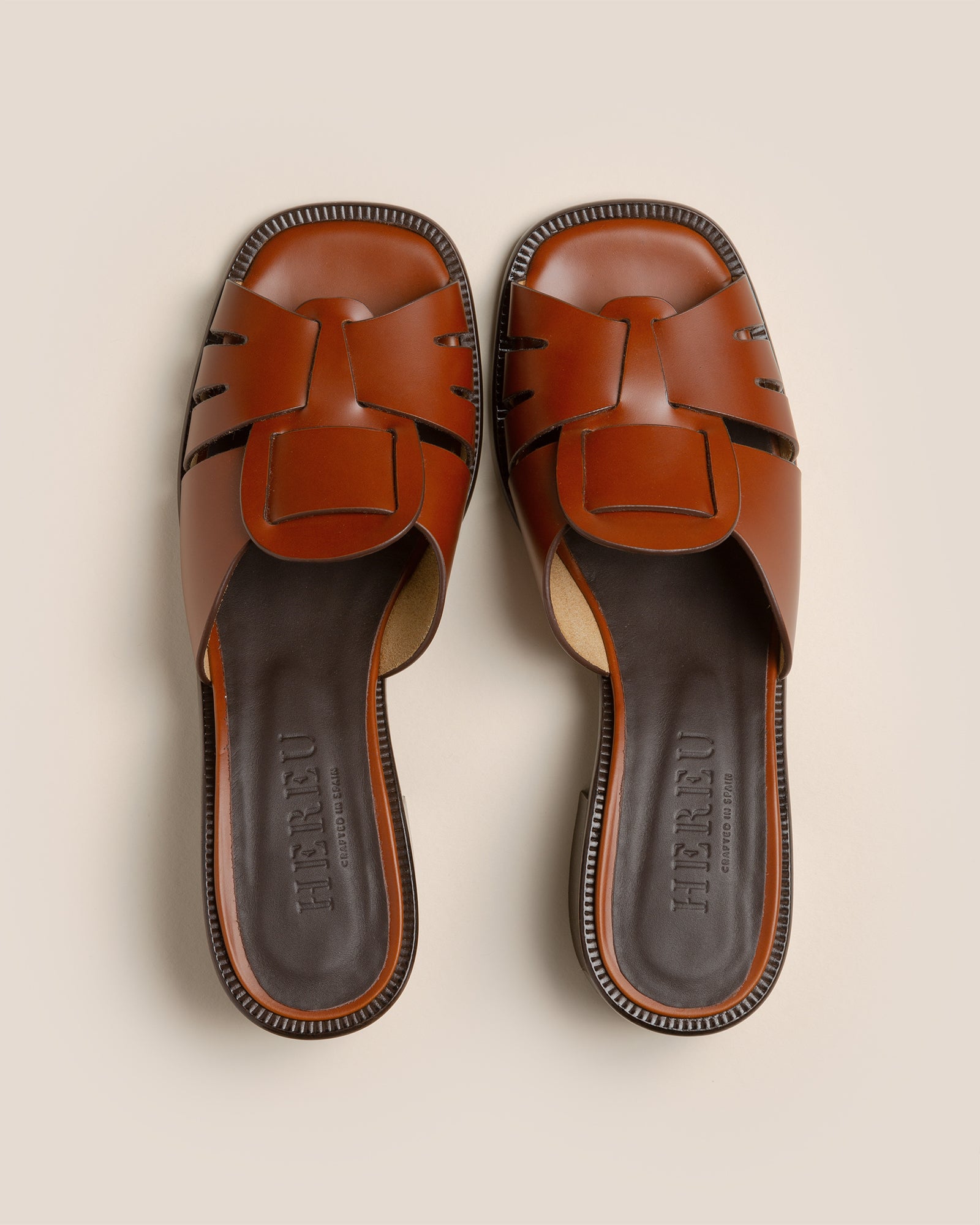 ANCORA SQUARED HEELED SLIDE - Heeled Fisherman Slide – Hereu Studio