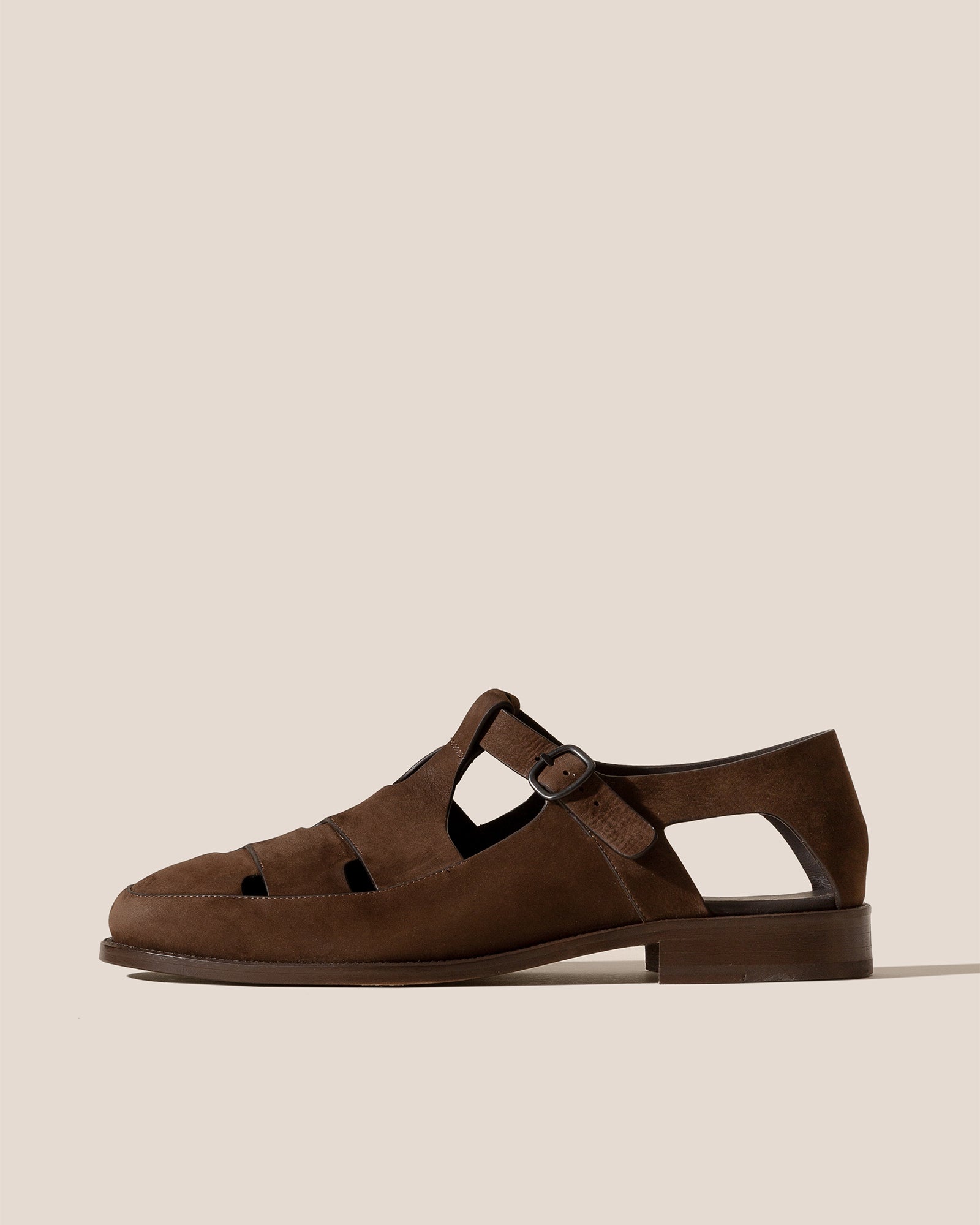 BESSO NUBUCK - Men's Woven T-bar Sandal
