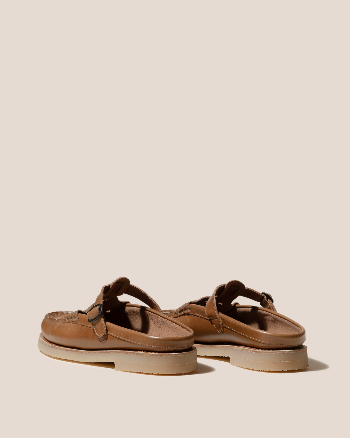 FERRIOL MULE RUBBER VEG TAN - Men's Woven T-bar Mule Loafer