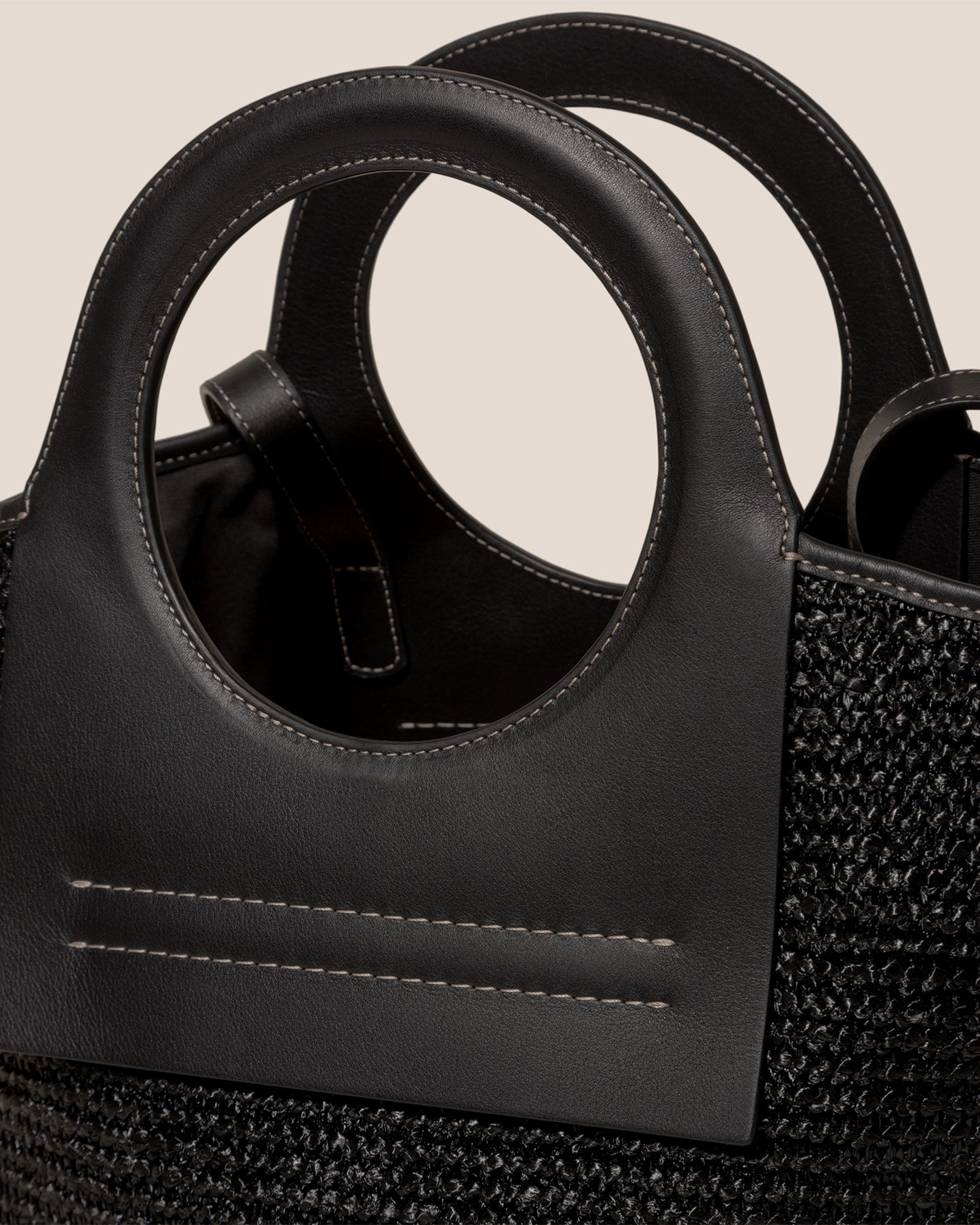 CALA S RAFFIA - Leather-trimmed Tote Bag