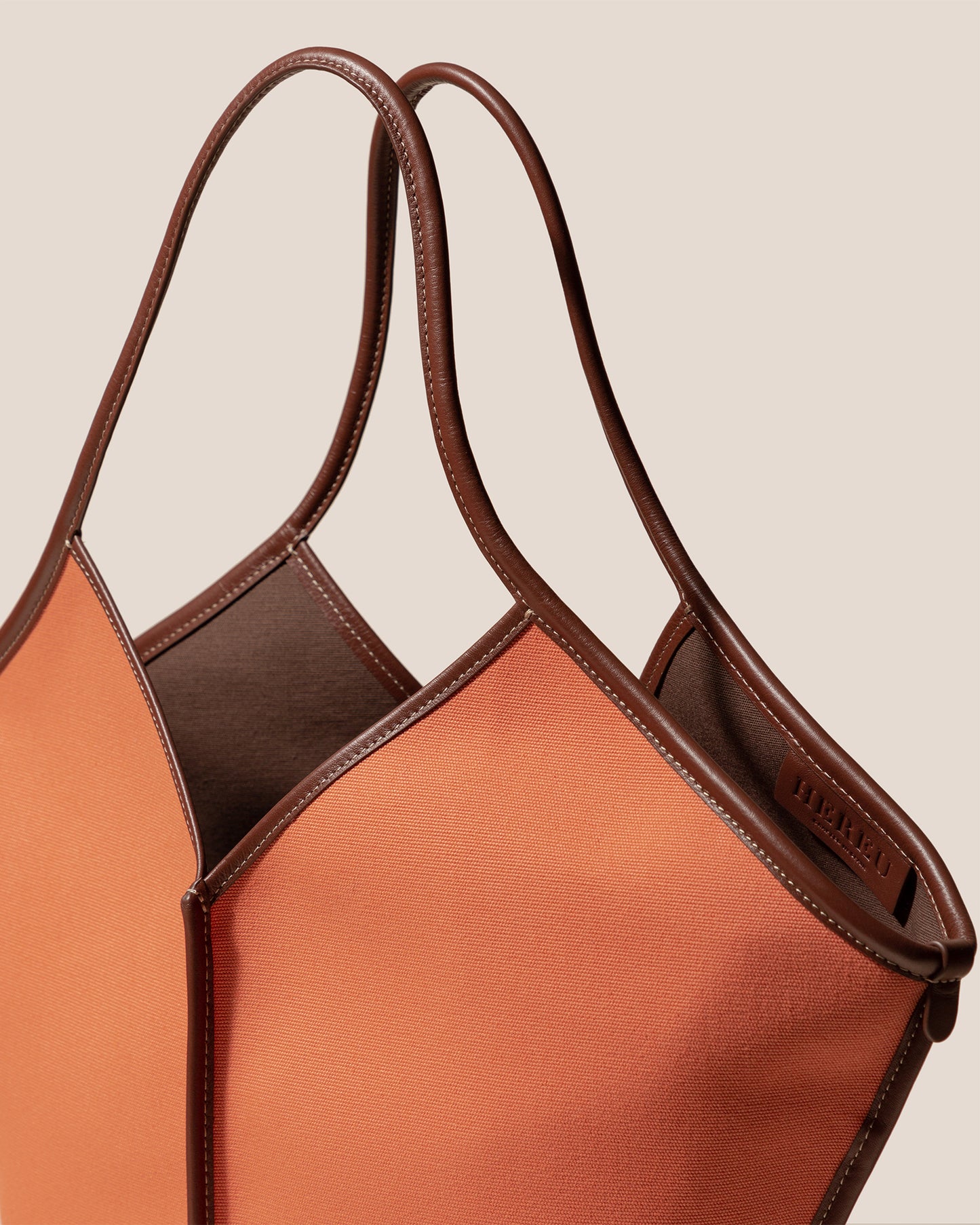 CALELLA - Leather-trimmed Organic Cotton Tote Bag