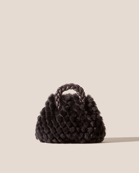 BOMBON QUILTED SHEARLING - Plaited-handle Leather Handbag