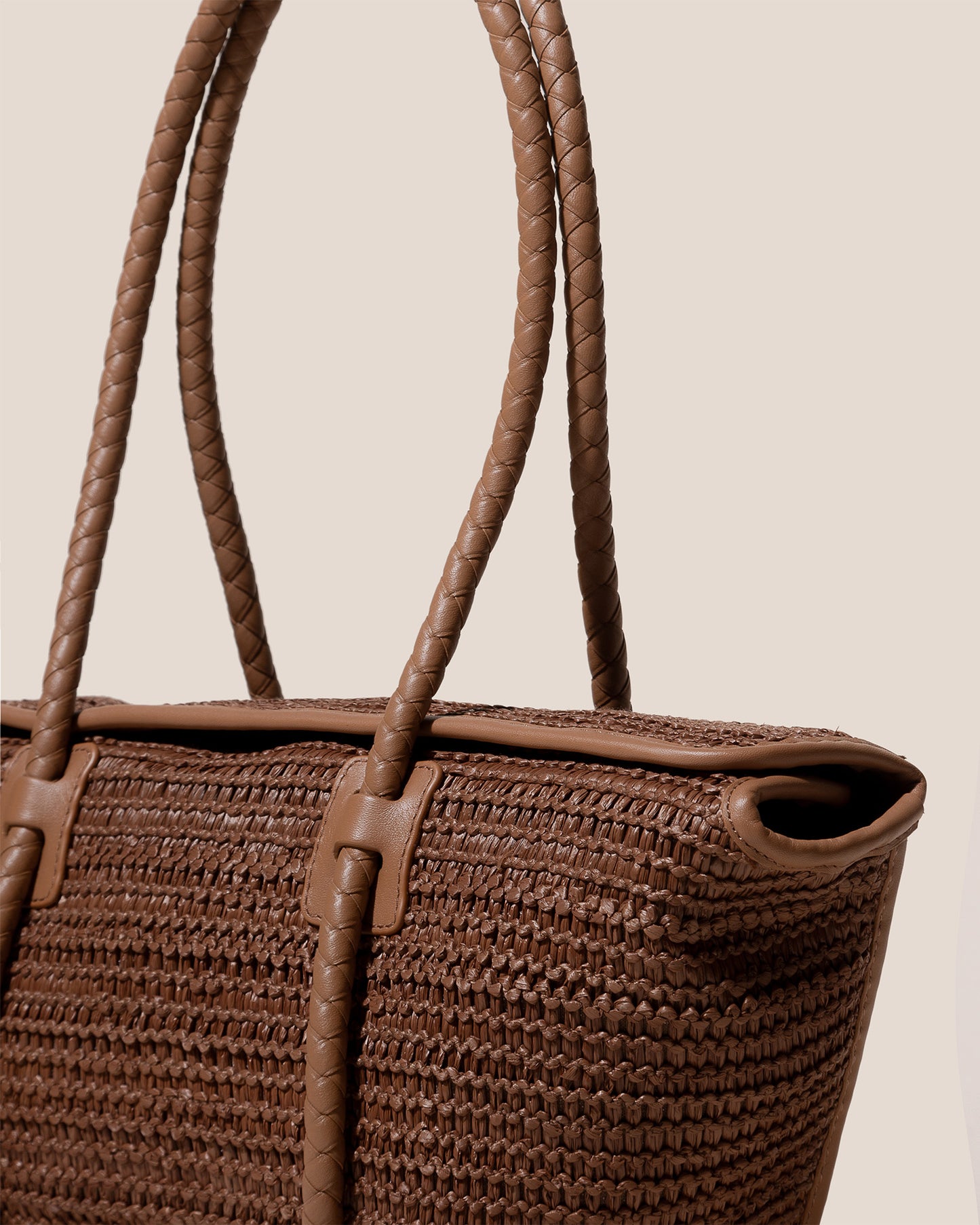 FORNA RAFFIA - Leather Framed Shoulder Bag