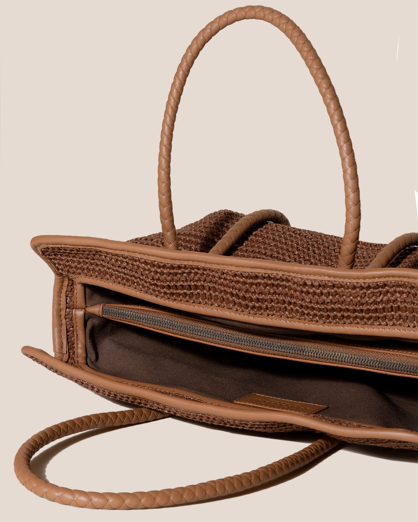 FORNA RAFFIA - Leather Framed Shoulder Bag