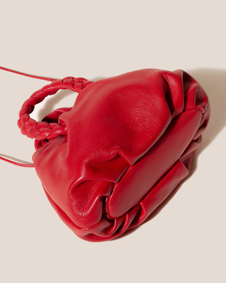 BOMBON SUPPLE SHINY - Plaited-handle Leather Handbag