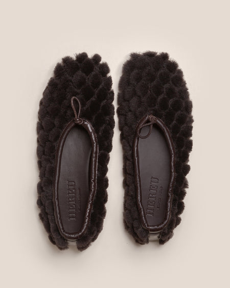 PUNTERA QUILTED SHEARLING - Flat Pump