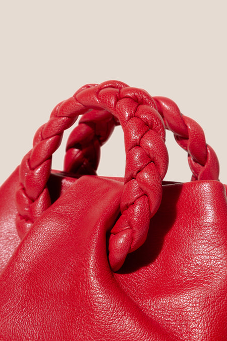 BOMBON SUPPLE SHINY - Plaited-handle Leather Handbag