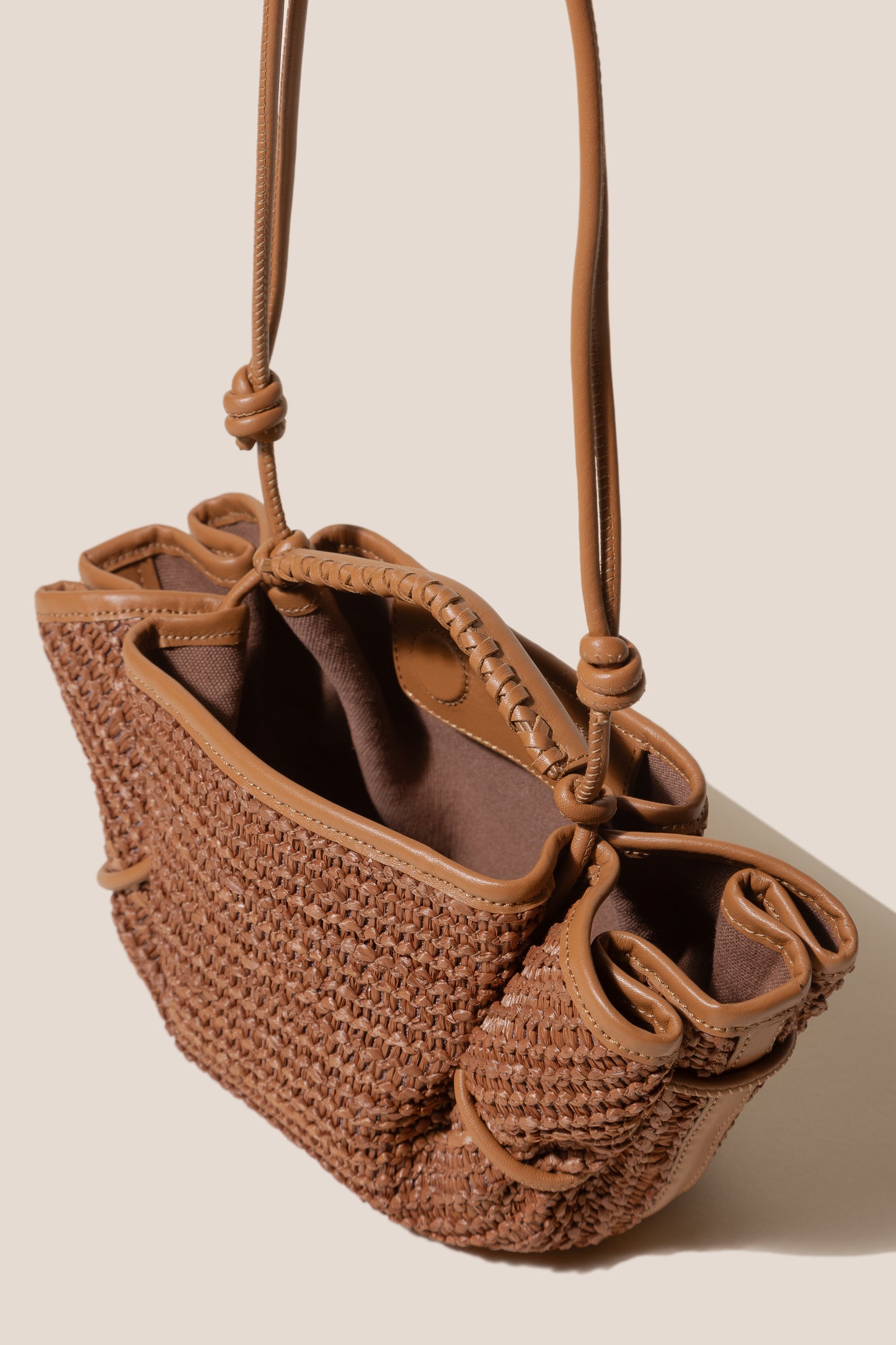 ARTA MINI RAFFIA - Pleated Crossbody Bag