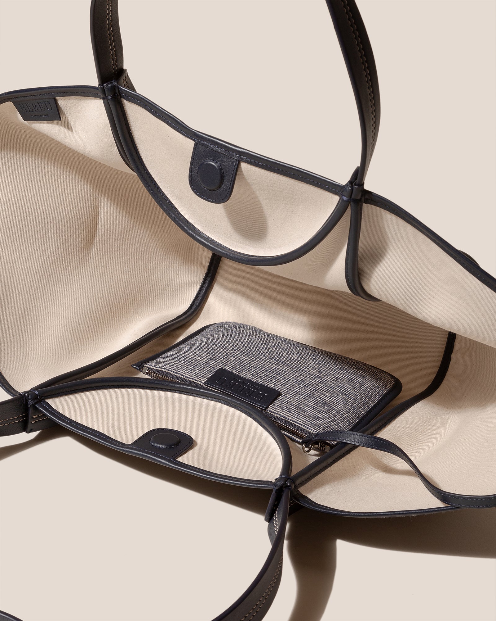 CUBER - Leather-Trimmed Canvas Basket – Hereu Studio