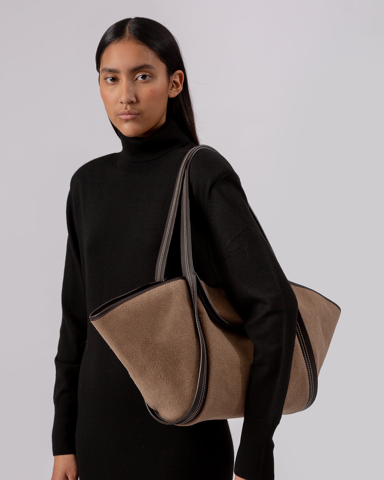 CUBER - Leather-Trimmed Canvas Basket – Hereu Studio