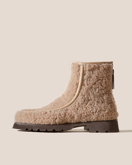 ARMENTA LOW ZIPPED CURLY SHEARLING - Back Zip Low-calf Boot