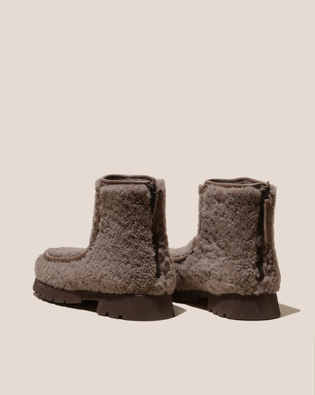 ARMENTA LOW ZIPPED CURLY SHEARLING - Back Zip Low-calf Boot