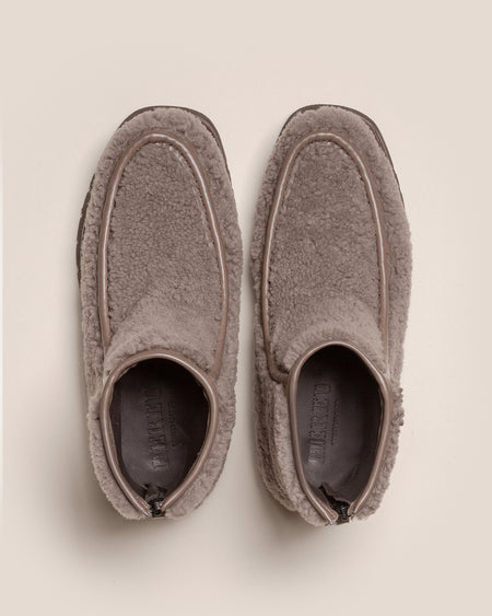 ARMENTA LOW ZIPPED CURLY SHEARLING - Back Zip Low-calf Boot