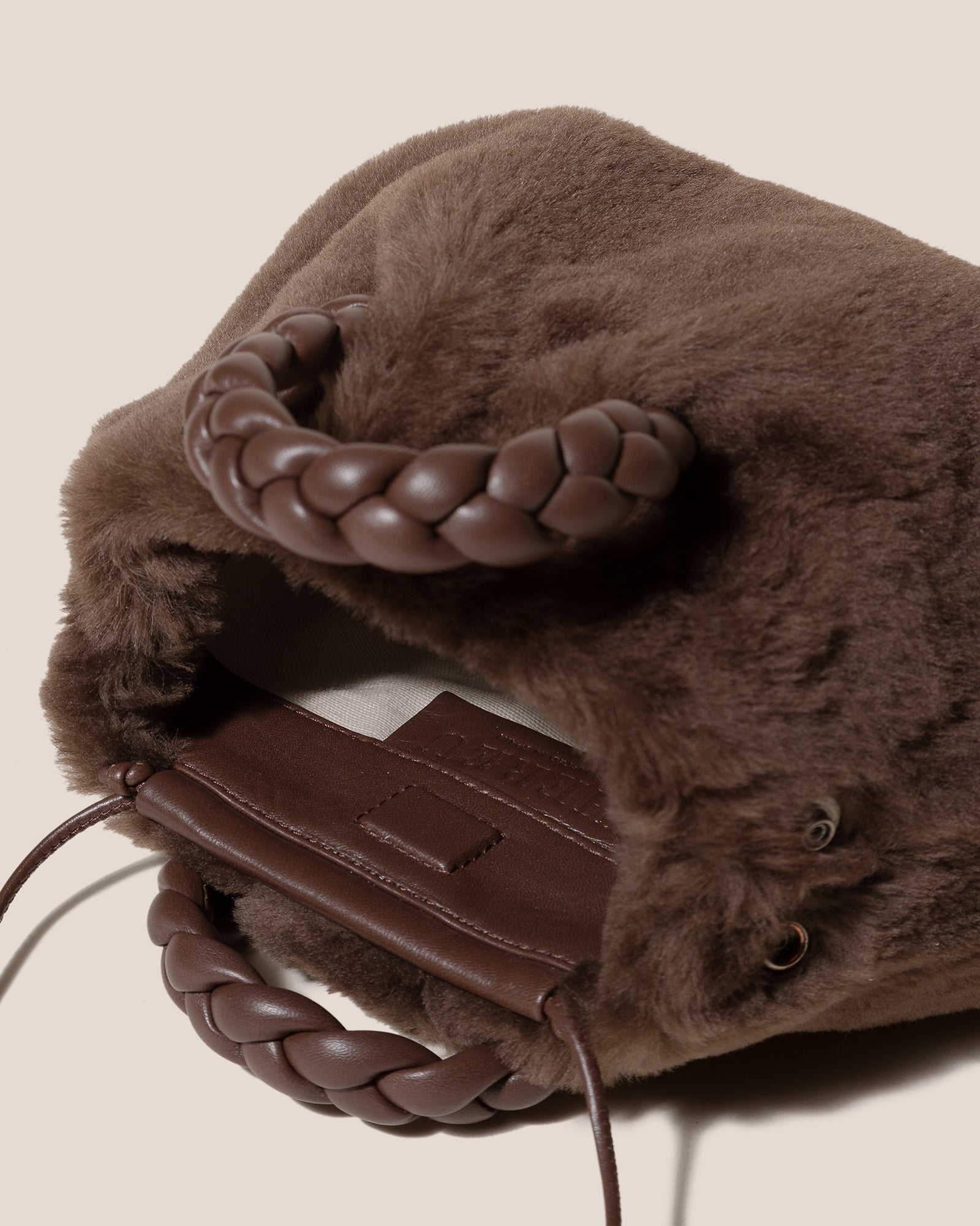 BOMBON SHEARLING - Plaited-handle Shearling Handbag – Hereu Studio