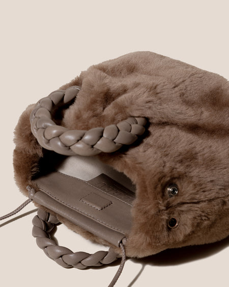 BOMBON SHEARLING - Plaited-handle Leather Handbag