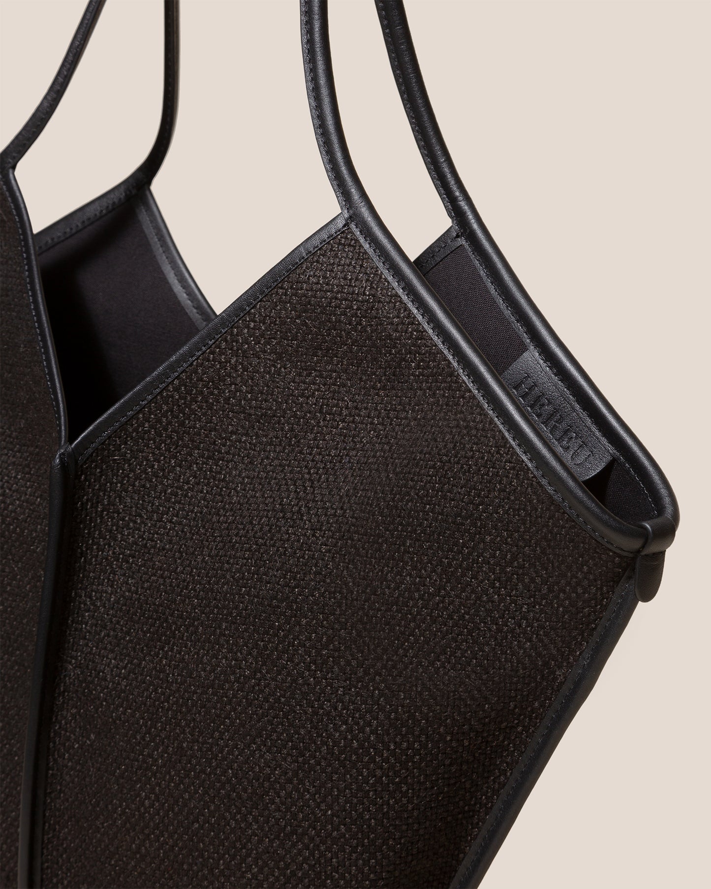 CALELLA WINTER - Leather-trimmed Organic Cotton Tote Bag