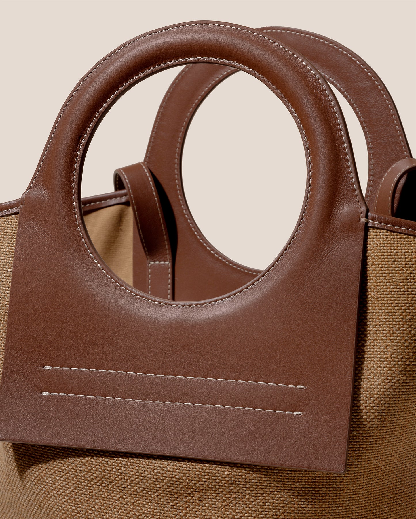 CALA S WINTER - Leather-trimmed Thick Textile Tote Bag