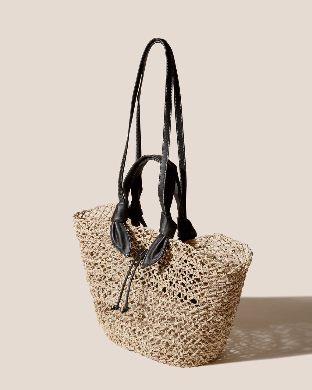 FONOL BASKET - Leather-Trimmed Handwoven Basket