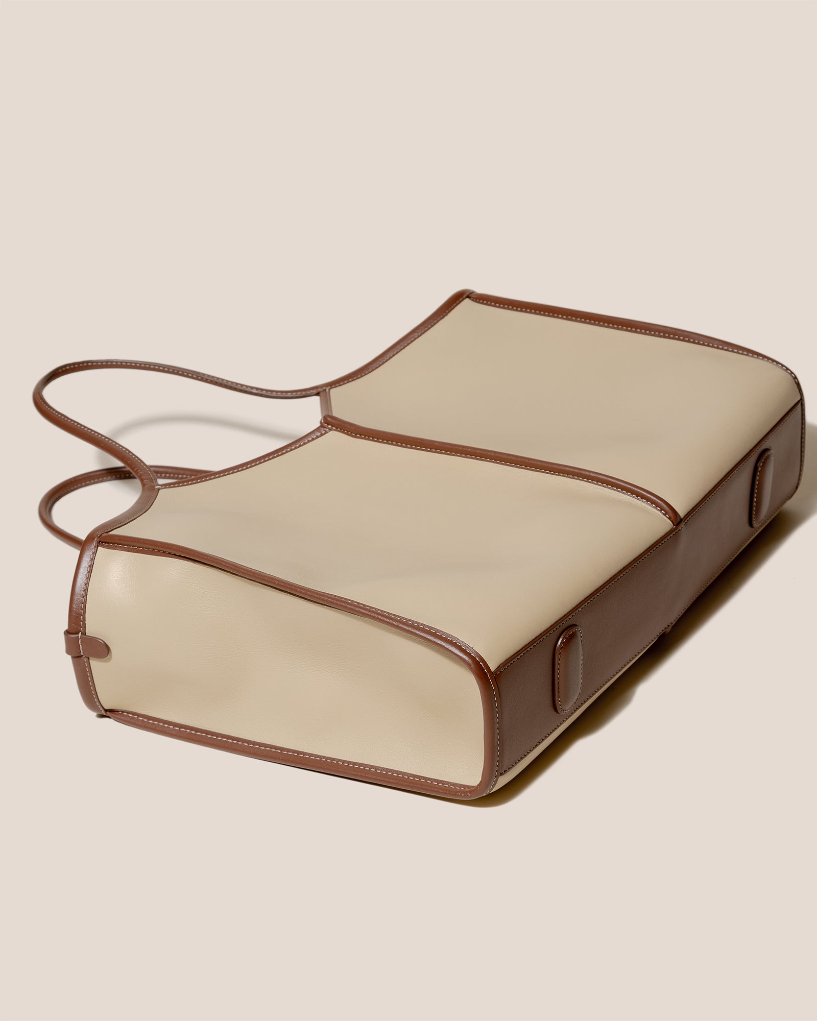 CALELLA SQUARED MEDIUM LEATHER - Leather-trimmed Tote Bag