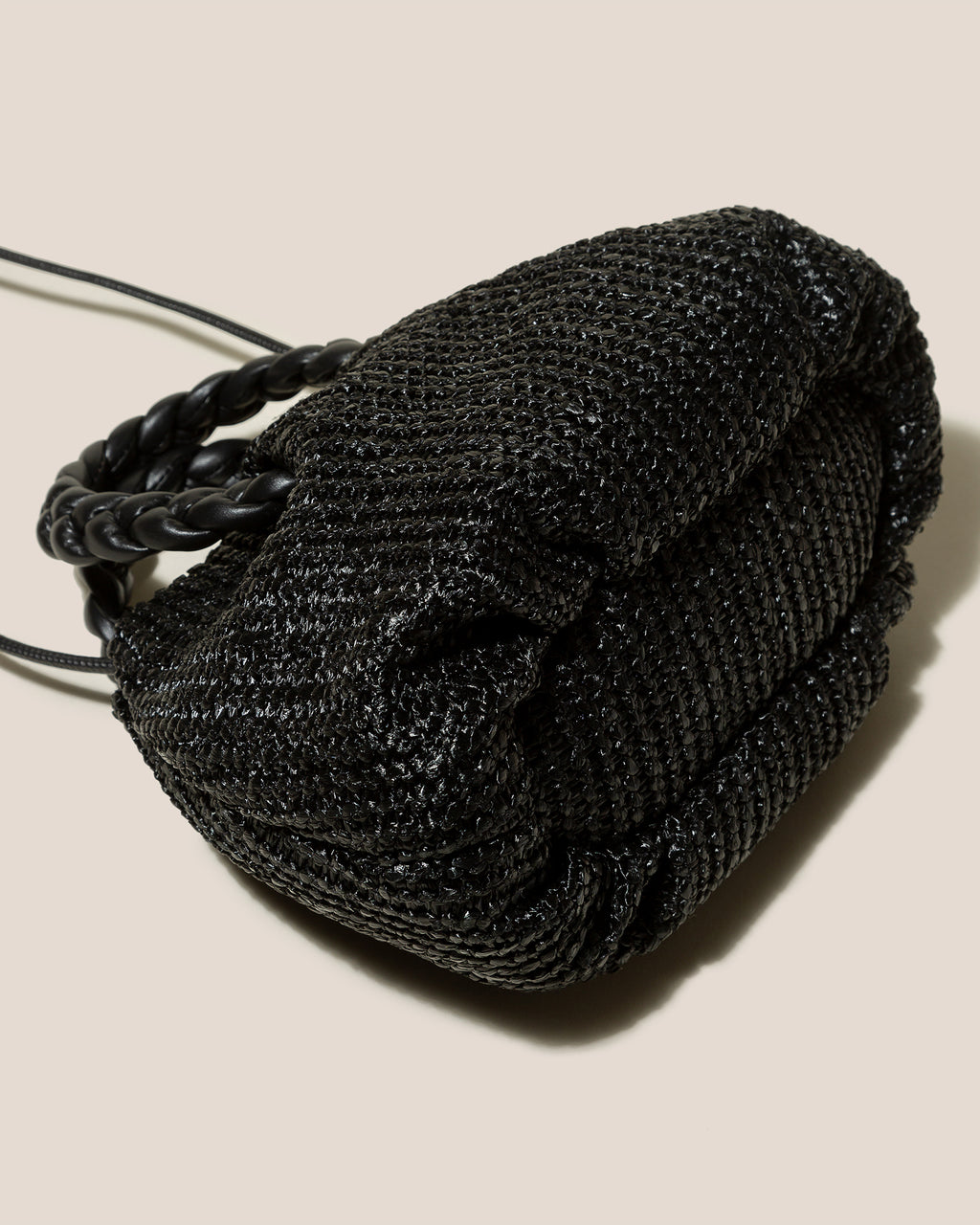 BOMBON M RAFFIA - Medium Plaited-handle Raffia Handbag