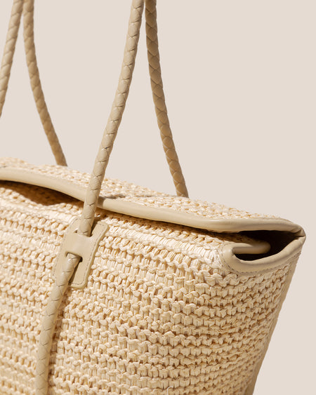 FORNA RAFFIA - Leather Framed Shoulder Bag