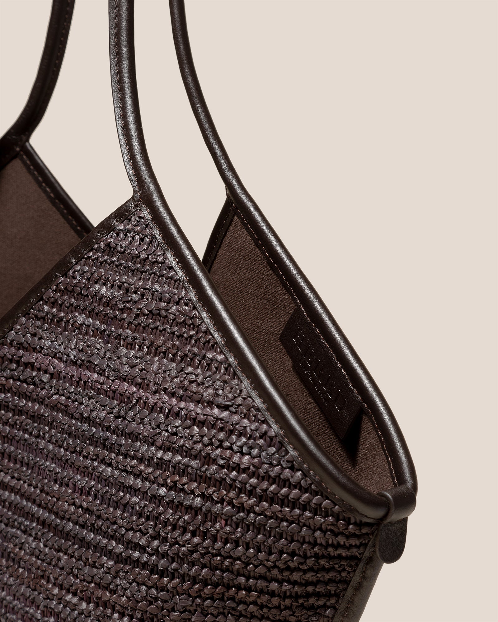 CALELLA RAFFIA - Leather-trimmed Tote Bag