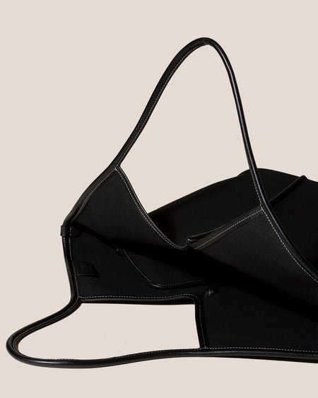 CALELLA - Leather-trimmed Organic Cotton Tote Bag