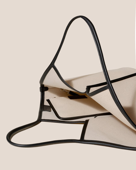 CALELLA - Leather-trimmed Organic Cotton Tote Bag