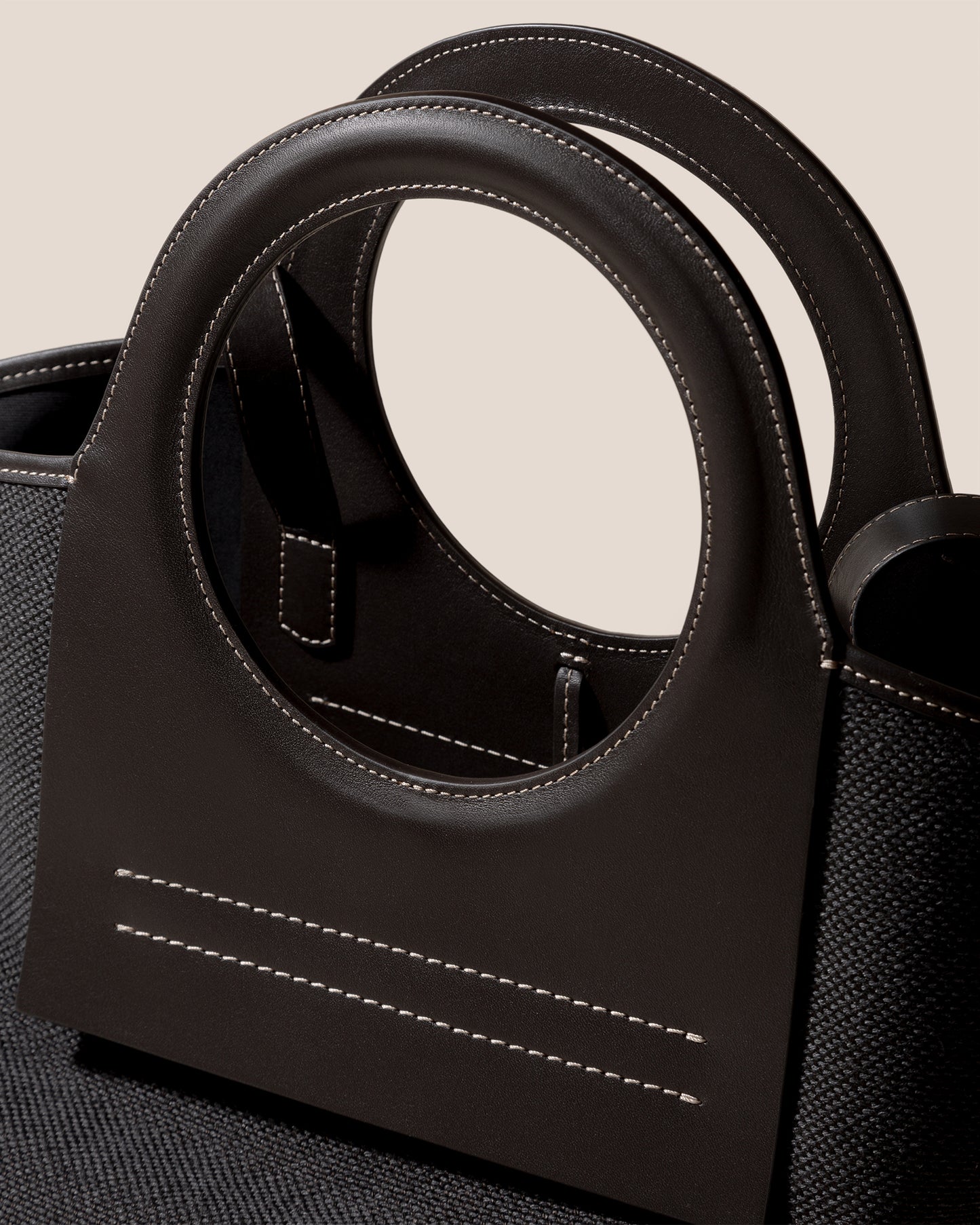 CALA S WINTER - Leather-trimmed Thick Textile Tote Bag