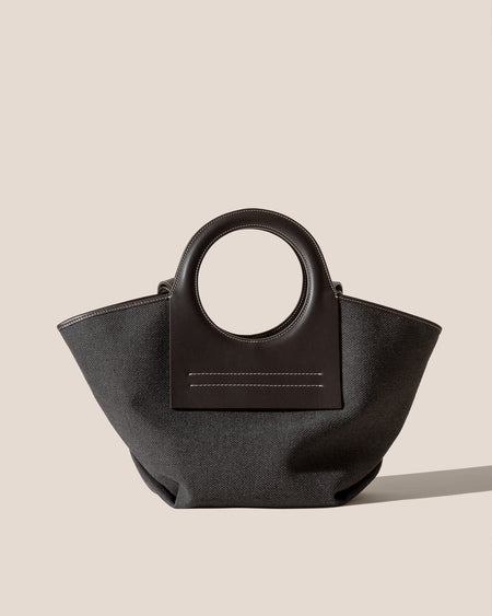 CALA S WINTER - Leather-trimmed Thick Textile Tote Bag