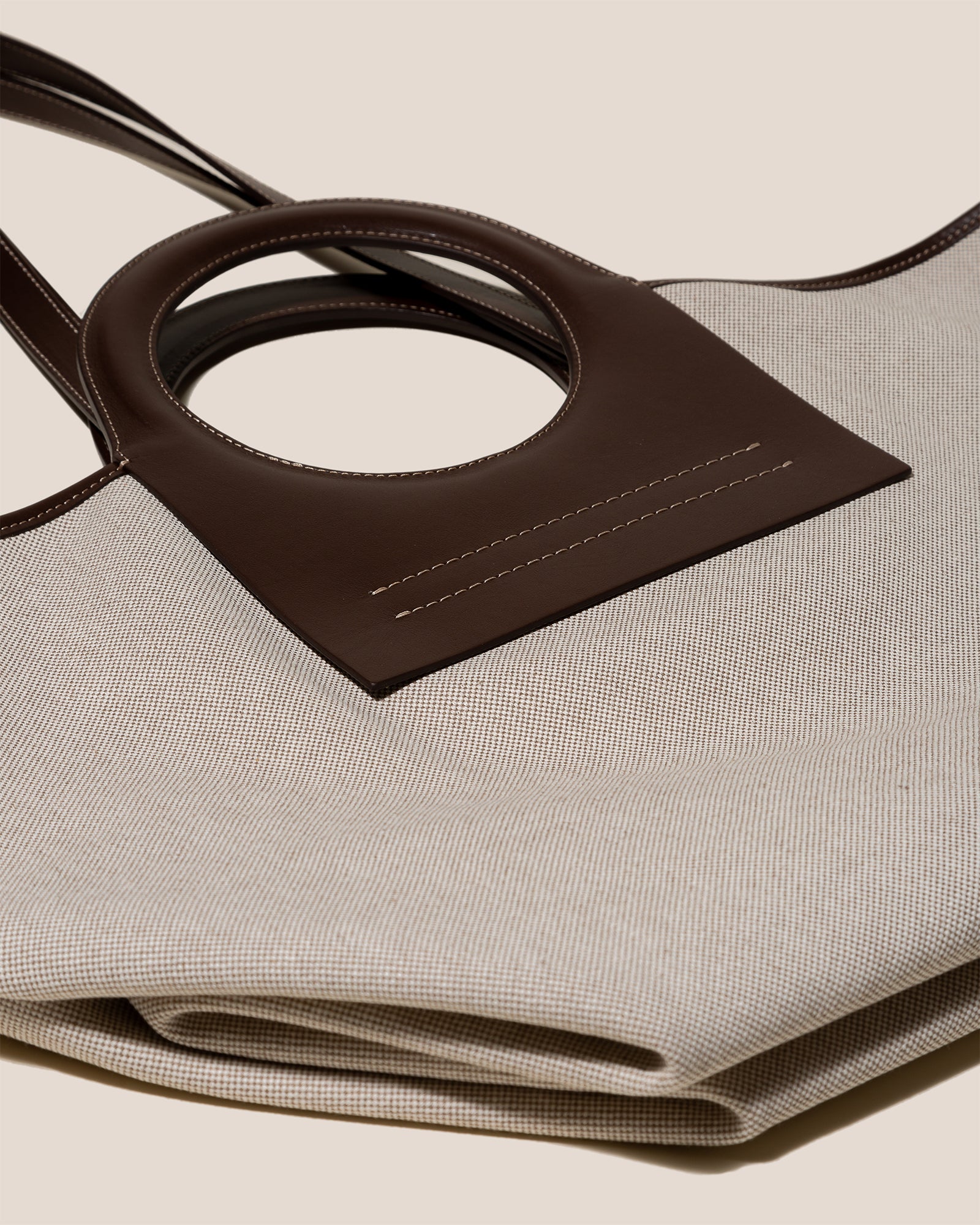 CALA L - Leather-trimmed Canvas Tote Bag – Hereu Studio