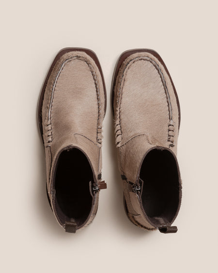 ANDREU CALF HAIR - Low-calf Zipped Boot