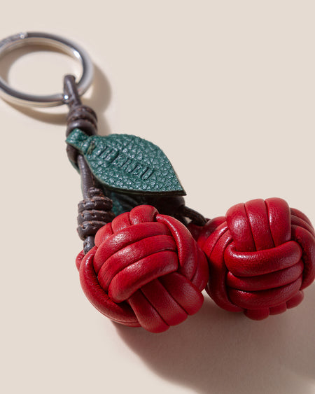 CIRERES - Hand-Knotted Cherries Leather Key Holder