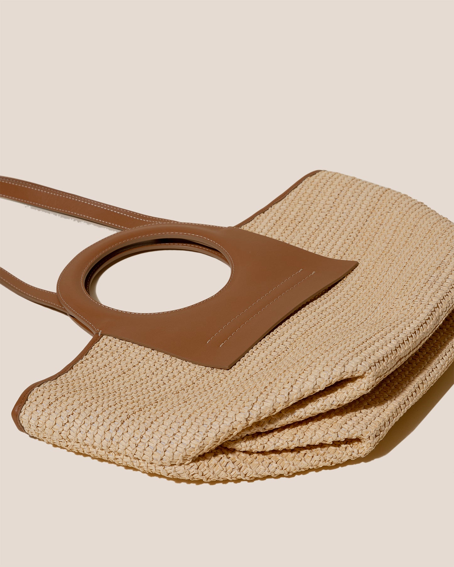 CALA S RAFFIA - Leather-trimmed Tote Bag