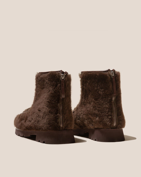 ARMENTA LOW ZIPPED - Shearling Low-calf Back Zip Boot