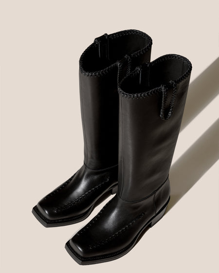 GALILEA - Square-Toe Braided Detail Boot